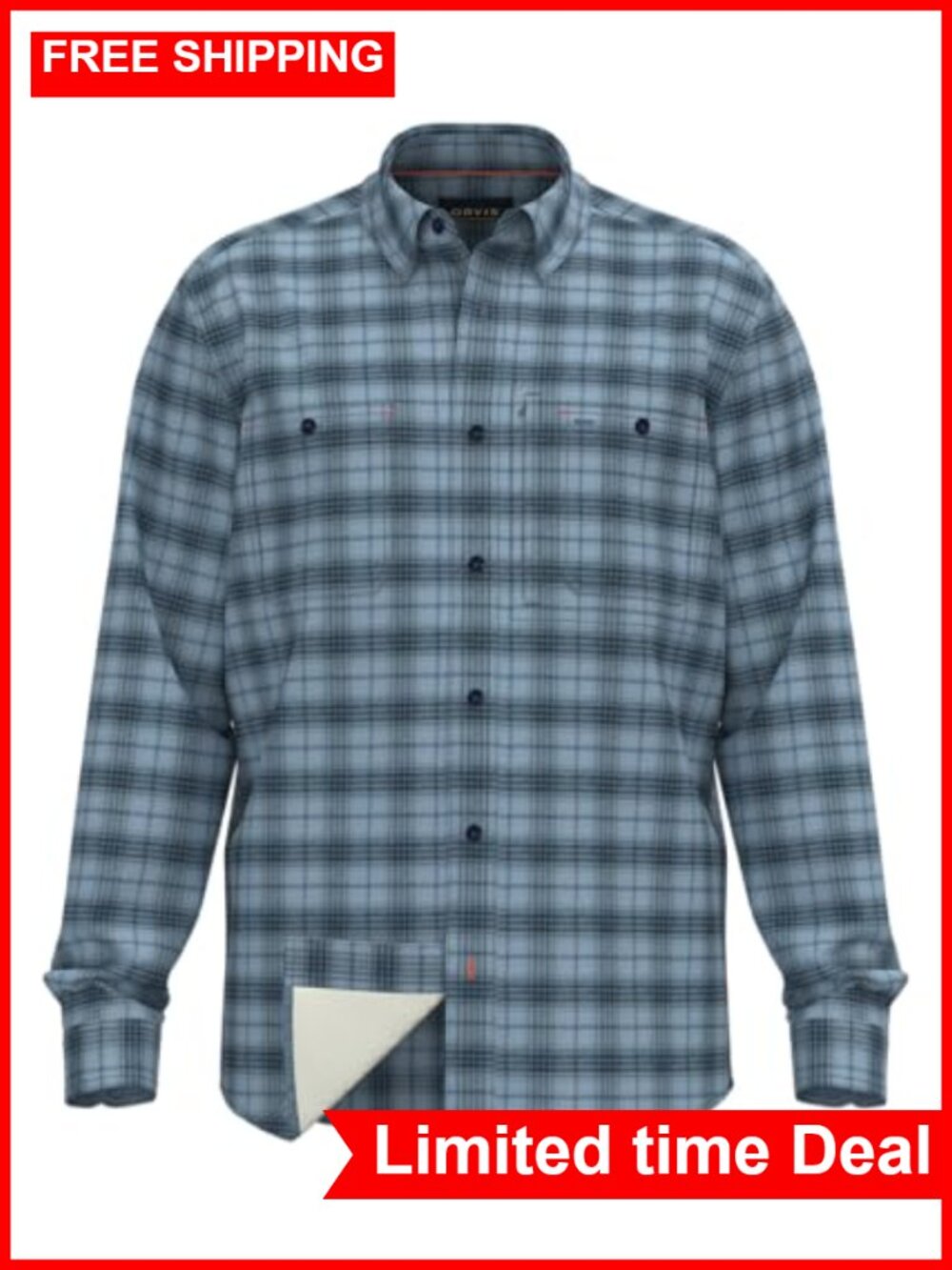 Recycled Polyester Button-Down Shirt Active Fit Two Chest Pockets